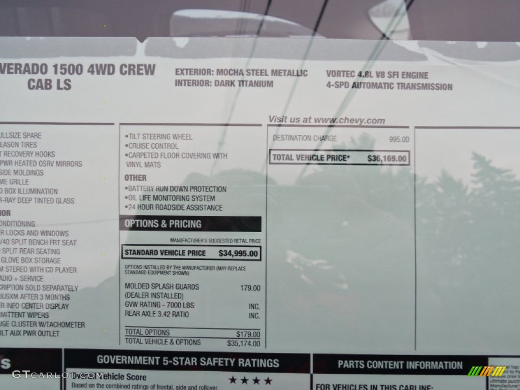 2012 Chevrolet Silverado 1500 LS Crew Cab 4x4 Window Sticker Photo #58876680