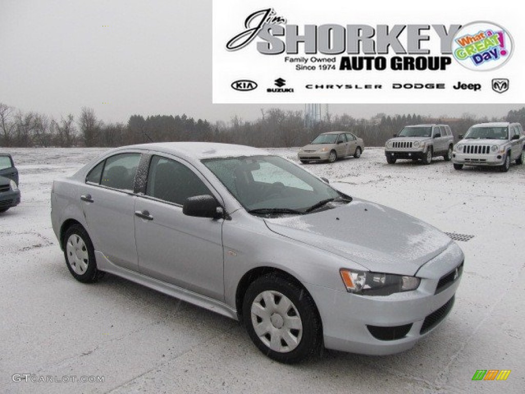 2010 Lancer DE - Apex Silver Metallic / Black photo #1