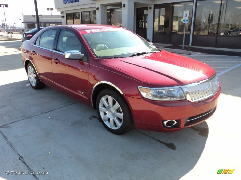 2008 MKZ Sedan - Vivid Red Metallic / Sand photo #2