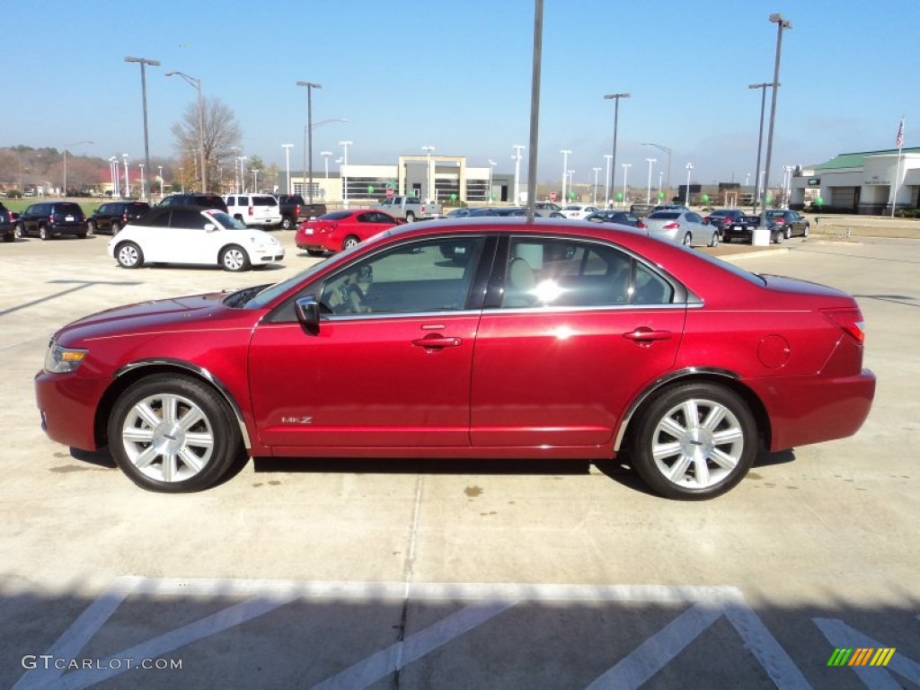 2008 MKZ Sedan - Vivid Red Metallic / Sand photo #5