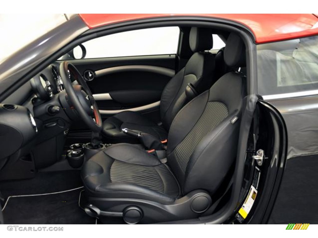 Punch Carbon Black Leather Interior 2012 Mini Cooper John Cooper Works Coupe Photo #58882515