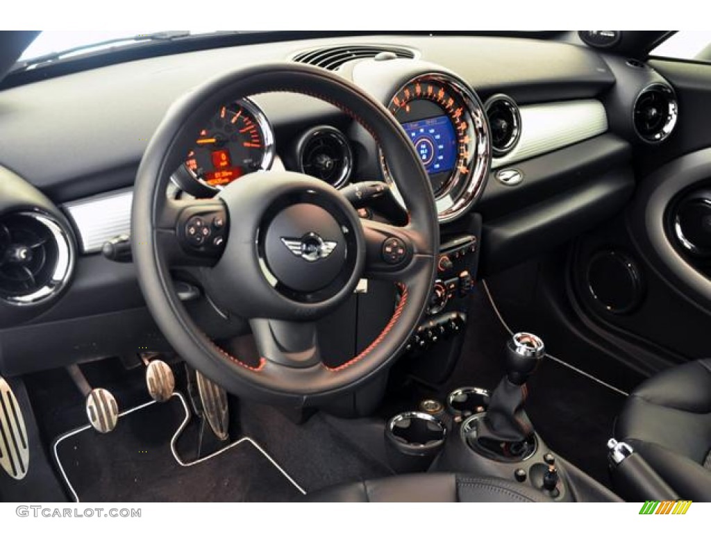 2012 Mini Cooper John Cooper Works Coupe Punch Carbon Black Leather Dashboard Photo #58882527