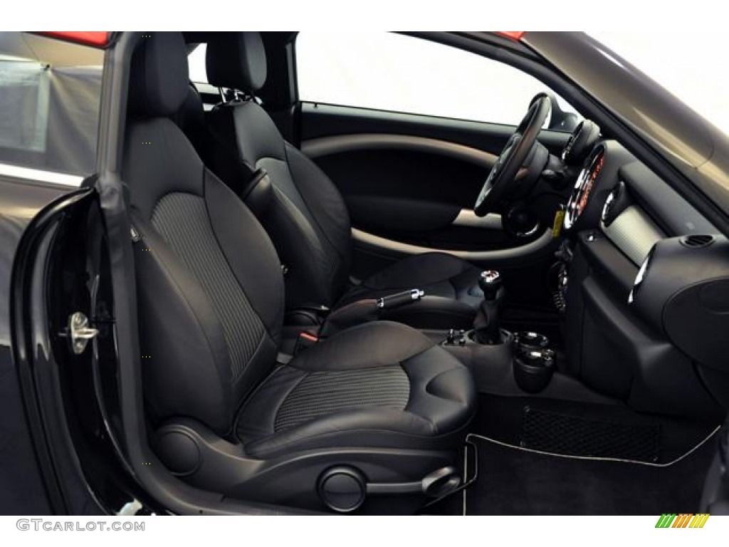 Punch Carbon Black Leather Interior 2012 Mini Cooper John Cooper Works Coupe Photo #58882563