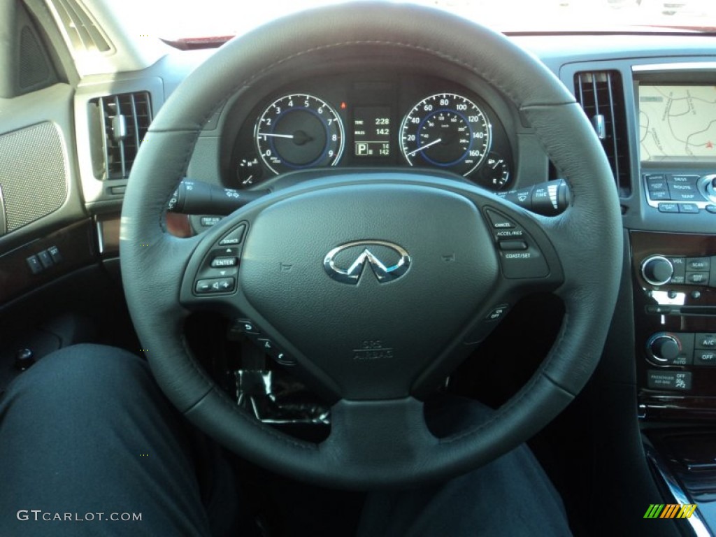 2012 Infiniti G 37 Journey Sedan Graphite Steering Wheel Photo #58882782