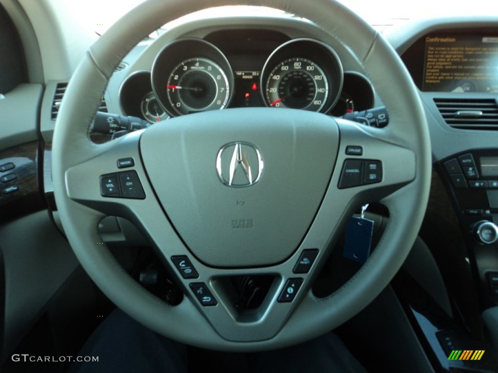 2012 Acura MDX SH-AWD Technology Taupe Steering Wheel Photo #58882965