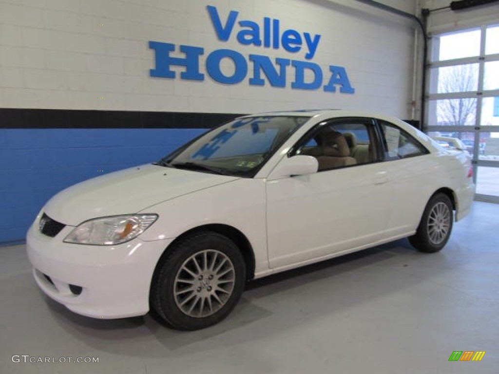 2005 Civic EX Coupe - Taffeta White / Ivory photo #1