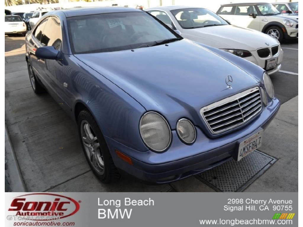 1999 CLK 320 Coupe - Quartz Blue Metallic / Charcoal photo #1