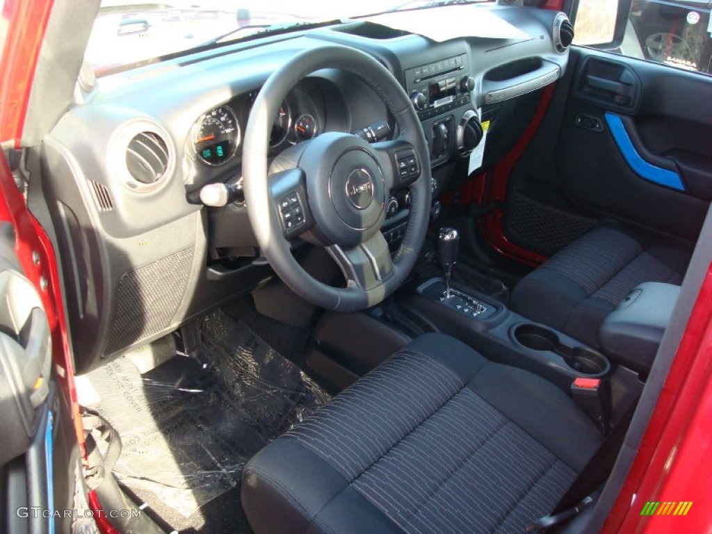 Black Interior 2012 Jeep Wrangler Unlimited Sport S 4x4 Photo #58889814