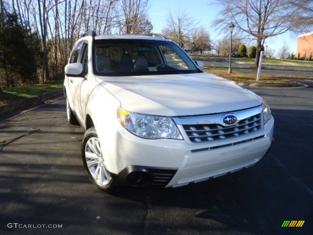 2012 Forester 2.5 X Premium - Satin White Pearl / Platinum photo #1