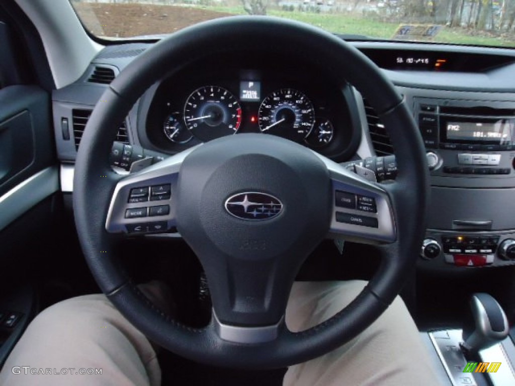2012 Subaru Outback 2.5i Premium Off Black Steering Wheel Photo #58899462