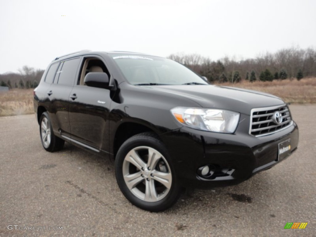 2009 Highlander Sport 4WD - Black / Black photo #1