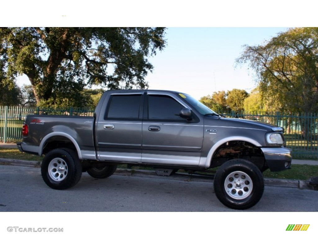 2002 F150 Lariat SuperCrew 4x4 - Dark Shadow Grey Metallic / Medium Graphite photo #14