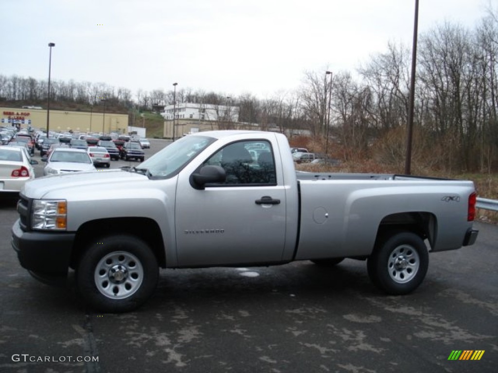 2012 Silverado 1500 Work Truck Regular Cab 4x4 - Silver Ice Metallic / Dark Titanium photo #5