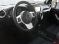 Black with Polar White Accents/Orange Stitching 2012 Jeep Wrangler Sahara Arctic Edition 4x4 Dashboard