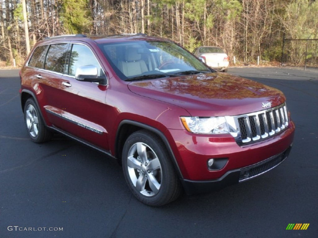 Deep Cherry Red Crystal Pearl 2012 Jeep Grand Cherokee Overland 4x4 Exterior Photo #58912472