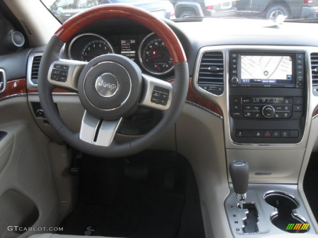 2012 Jeep Grand Cherokee Overland 4x4 Dark Frost Beige/Light Frost Beige Dashboard Photo #58912511