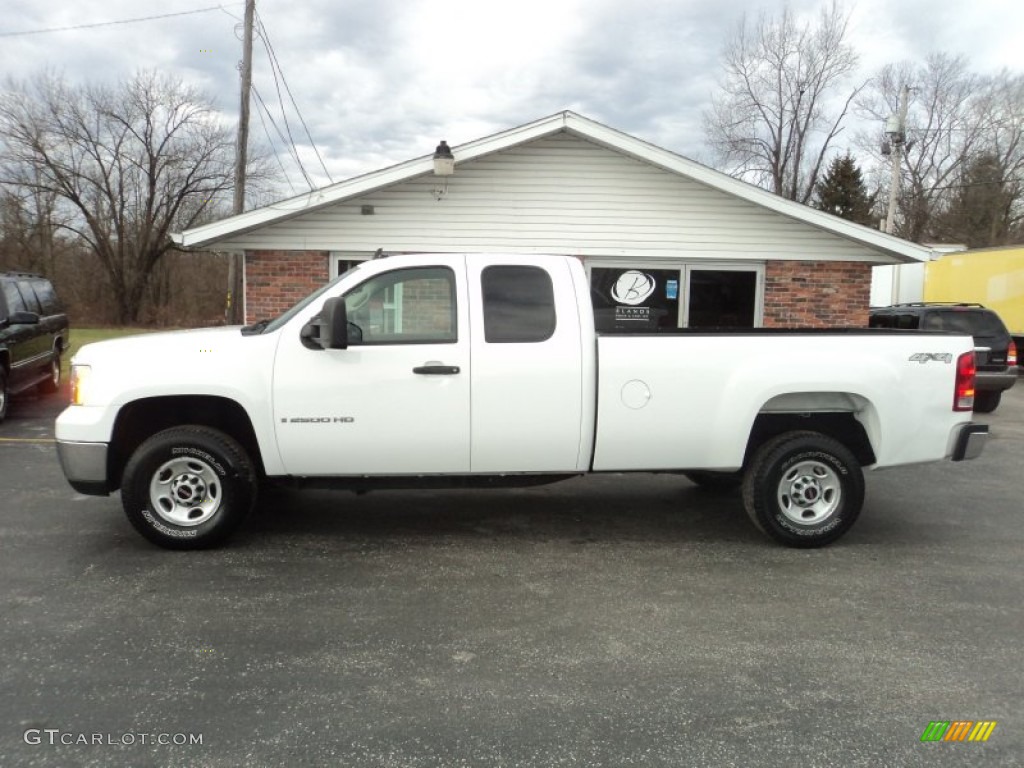 2007 Sierra 2500HD SLE Extended Cab 4x4 - Summit White / Dark Titanium photo #1