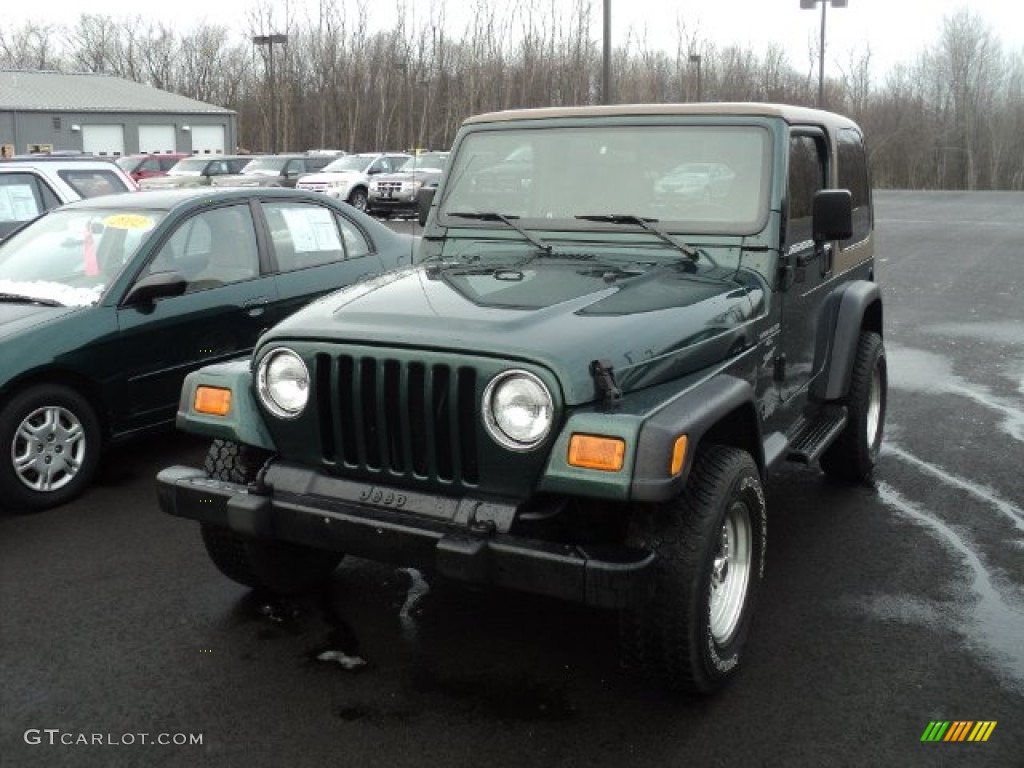 2000 Wrangler Sport 4x4 - Forest Green Pearl / Camel photo #1