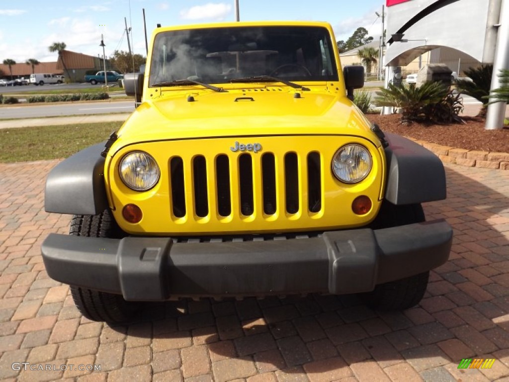 2009 Wrangler Unlimited X 4x4 - Detonator Yellow / Dark Slate Gray/Medium Slate Gray photo #2