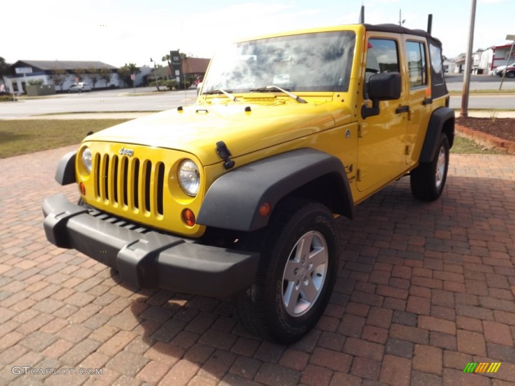 2009 Wrangler Unlimited X 4x4 - Detonator Yellow / Dark Slate Gray/Medium Slate Gray photo #3