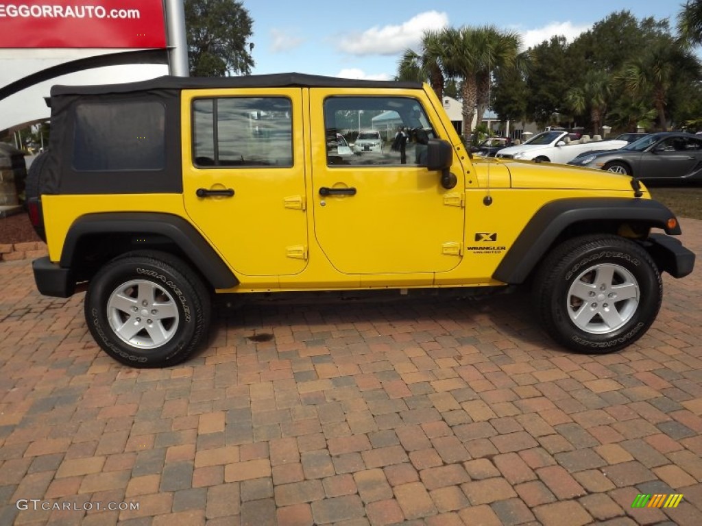 2009 Wrangler Unlimited X 4x4 - Detonator Yellow / Dark Slate Gray/Medium Slate Gray photo #8