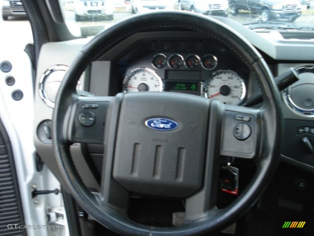 2008 Ford F250 Super Duty Lariat Crew Cab 4x4 Ebony Steering Wheel Photo #58917461