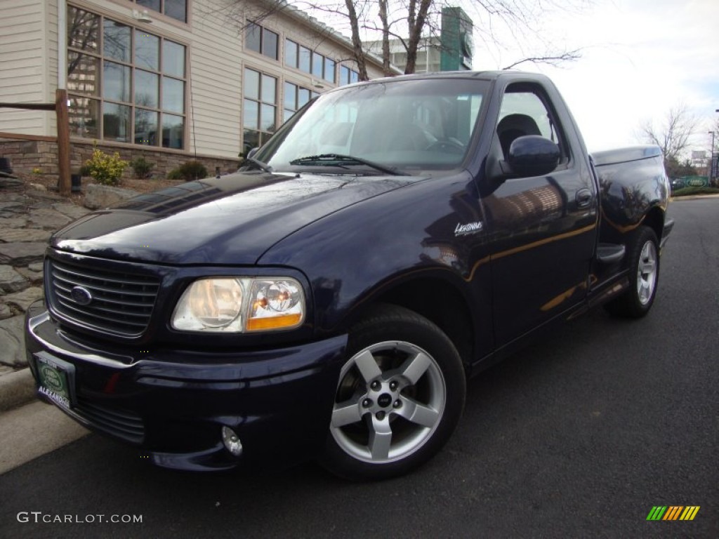 True Blue Metallic 2002 Ford F150 SVT Lightning Exterior Photo #58919255