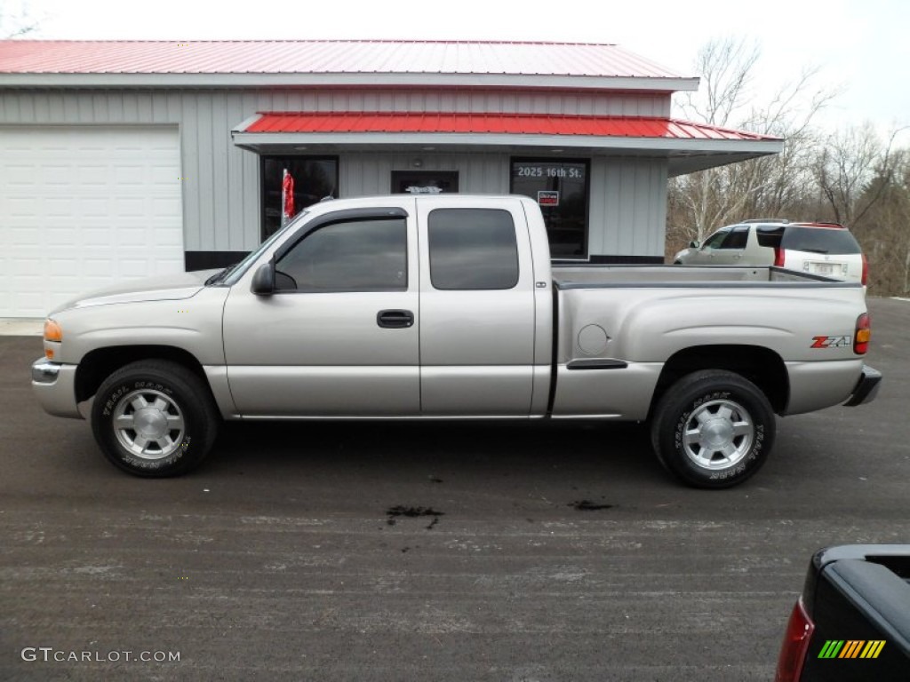 2004 Sierra 1500 SLE Extended Cab 4x4 - Silver Birch Metallic / Dark Pewter photo #1