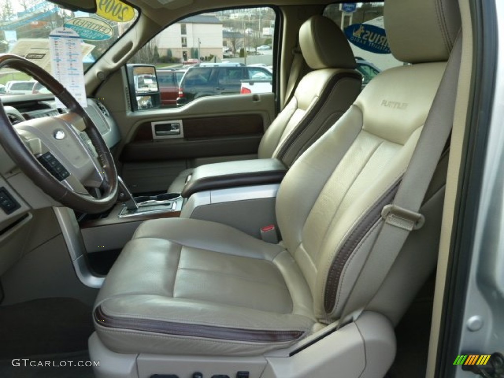 Medium Stone Leather/Sienna Brown Interior 2009 Ford F150 Platinum SuperCrew 4x4 Photo #58923236