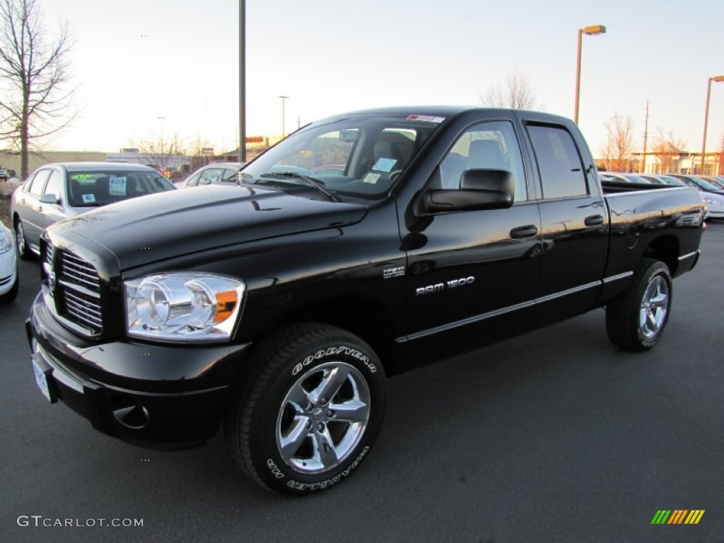 2007 Ram 1500 Sport Quad Cab 4x4 - Black / Medium Slate Gray photo #3