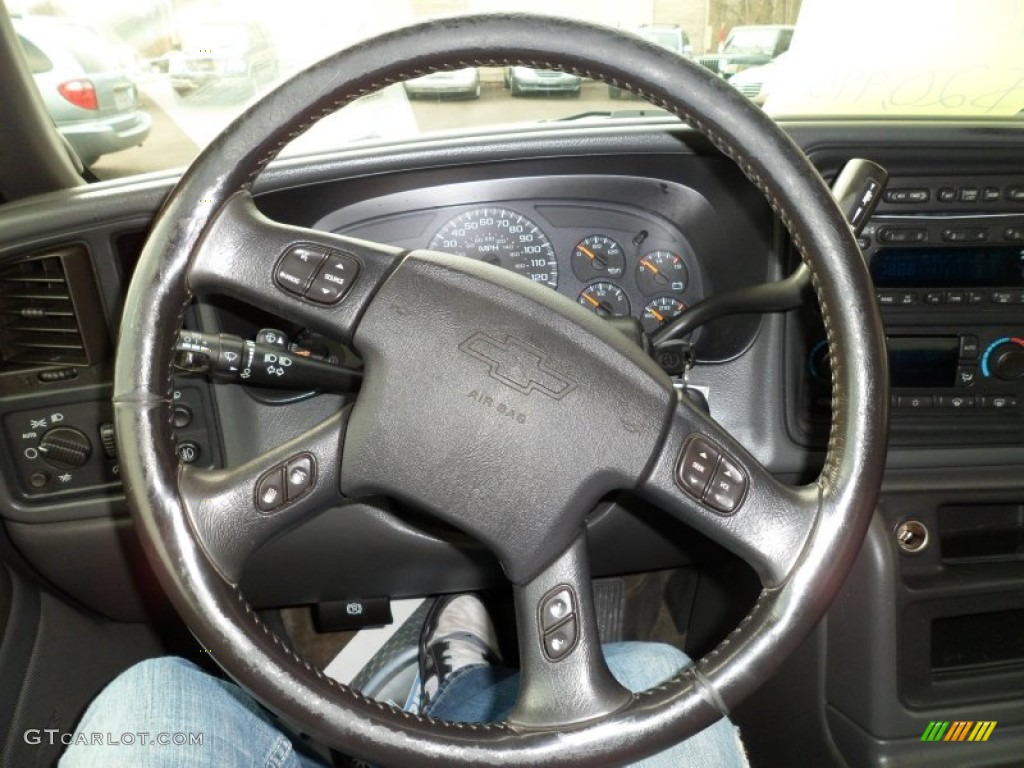 2005 Chevrolet Silverado 3500 LT Crew Cab Dually Medium Gray Steering Wheel Photo #58923590
