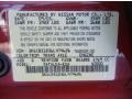 A20: Code Red 2006 Nissan Sentra 1.8 S Special Edition Color Code