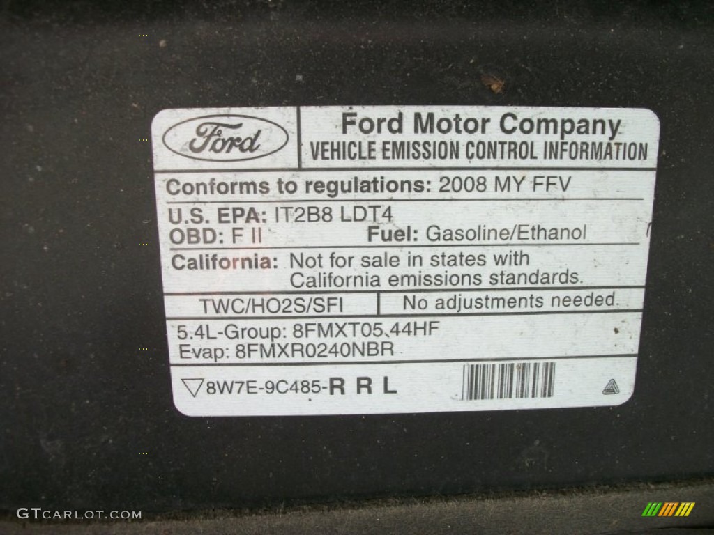 2008 Ford F150 XLT SuperCrew 4x4 Info Tag Photos