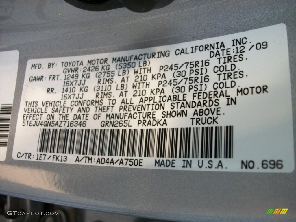 2010 Toyota Tacoma V6 PreRunner Double Cab Parts Photos