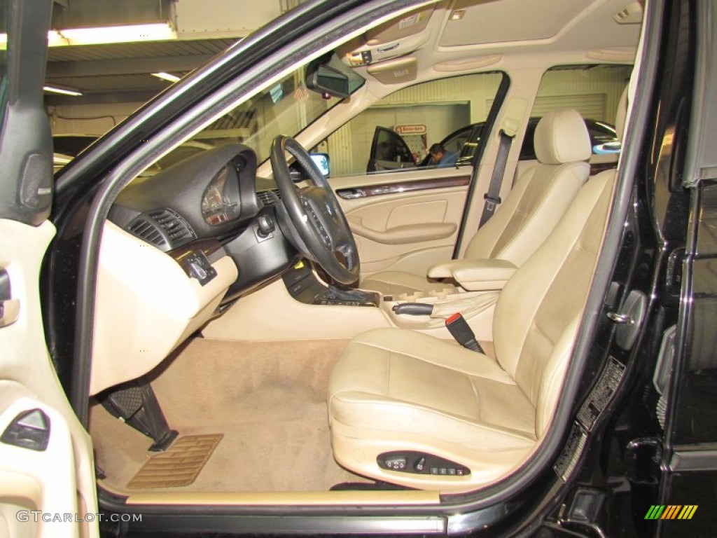2001 3 Series 325i Sedan - Jet Black / Sand photo #8