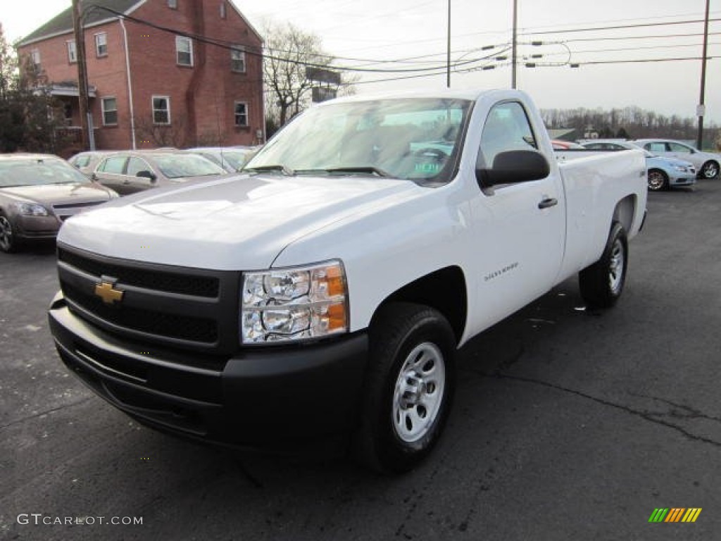 2012 Silverado 1500 Work Truck Regular Cab 4x4 - Summit White / Dark Titanium photo #3