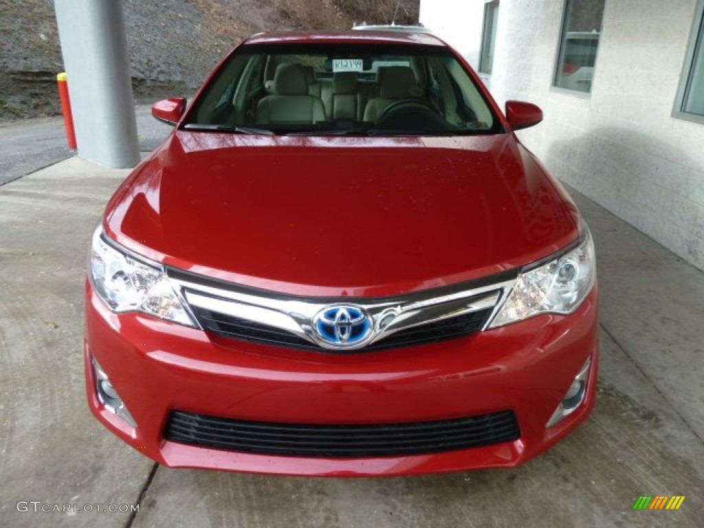 2012 Camry Hybrid XLE - Barcelona Red Metallic / Ivory photo #6