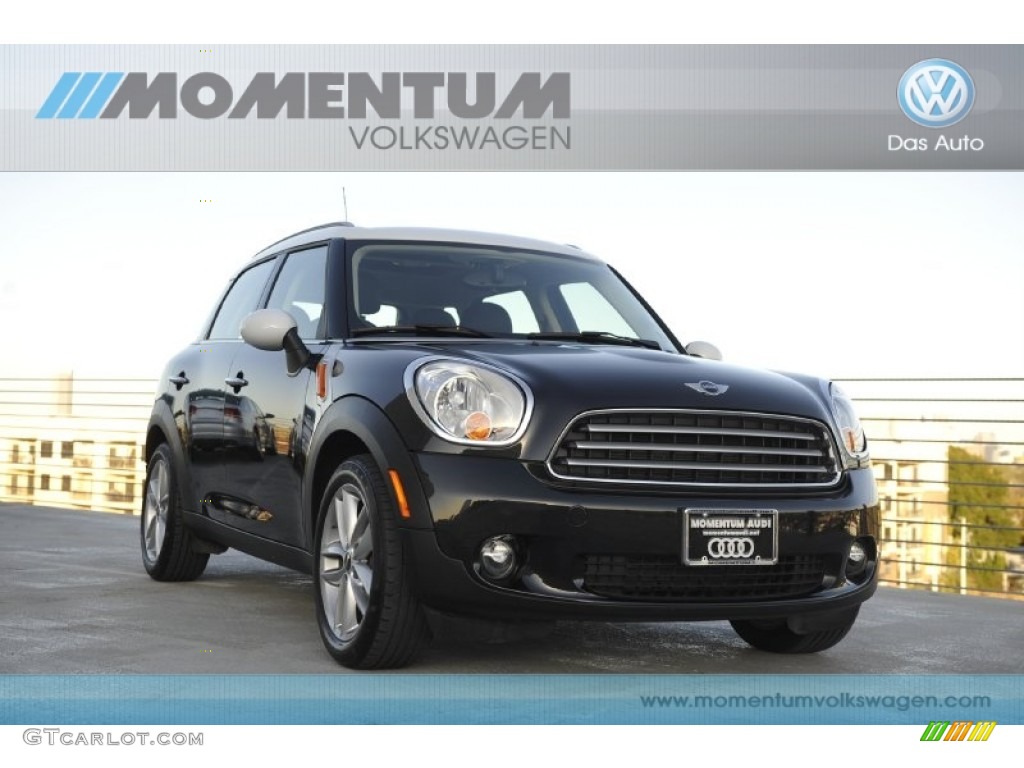 2011 Cooper Countryman - Absolute Black / Pure Red Leather/Cloth photo #1