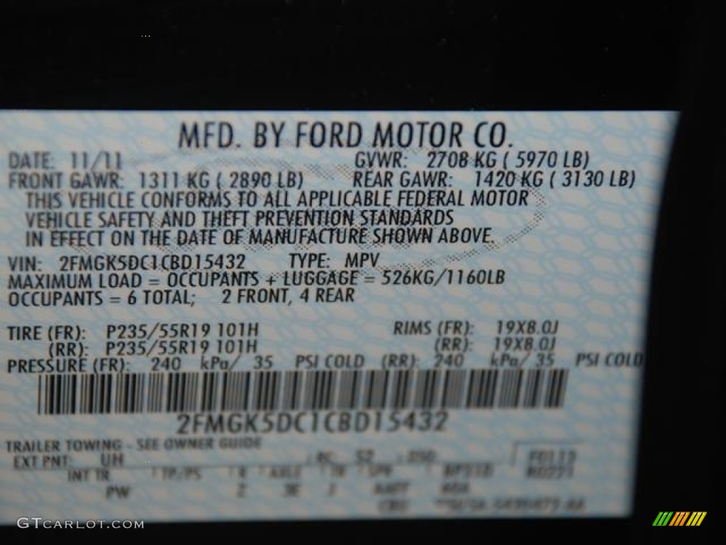2012 Flex Color Code UH for Tuxedo Black Metallic Photo #58933719