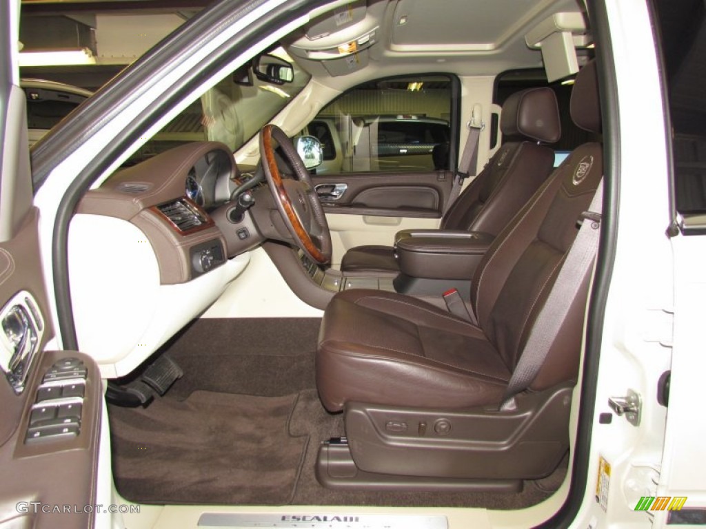 Cocoa/Light Linen Tehama Leather Interior 2011 Cadillac Escalade ESV Platinum Photo #58934445