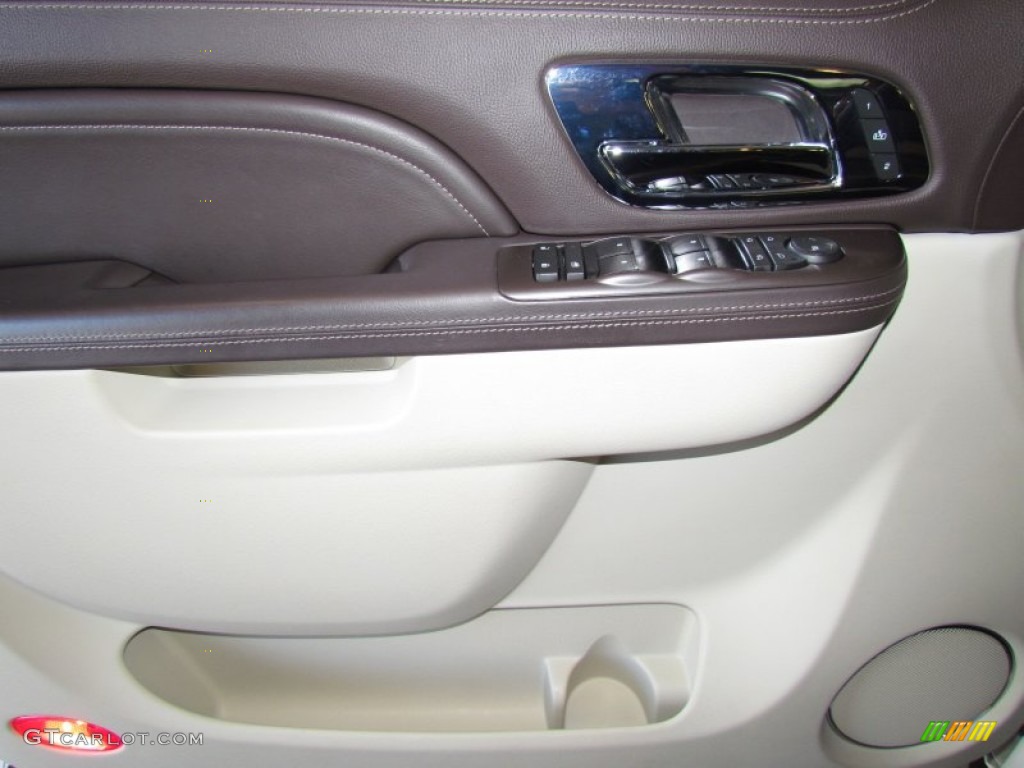 2011 Cadillac Escalade ESV Platinum Cocoa/Light Linen Tehama Leather Door Panel Photo #58934481