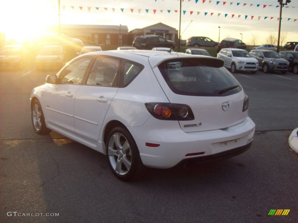 2004 MAZDA3 s Hatchback - Rally White / Black/Red photo #3