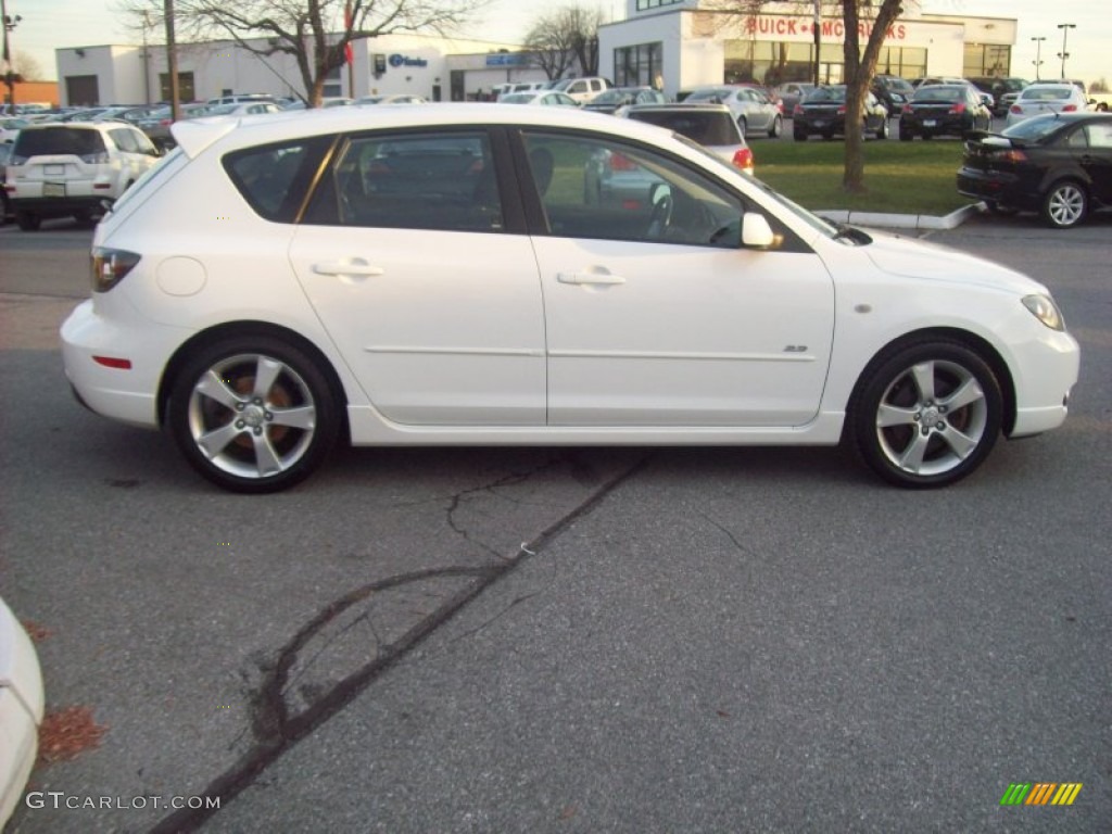 2004 MAZDA3 s Hatchback - Rally White / Black/Red photo #5