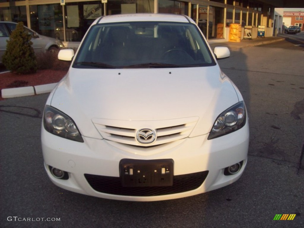 2004 MAZDA3 s Hatchback - Rally White / Black/Red photo #7