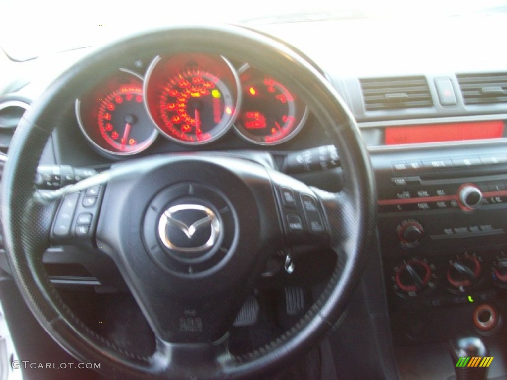 2004 MAZDA3 s Hatchback - Rally White / Black/Red photo #16