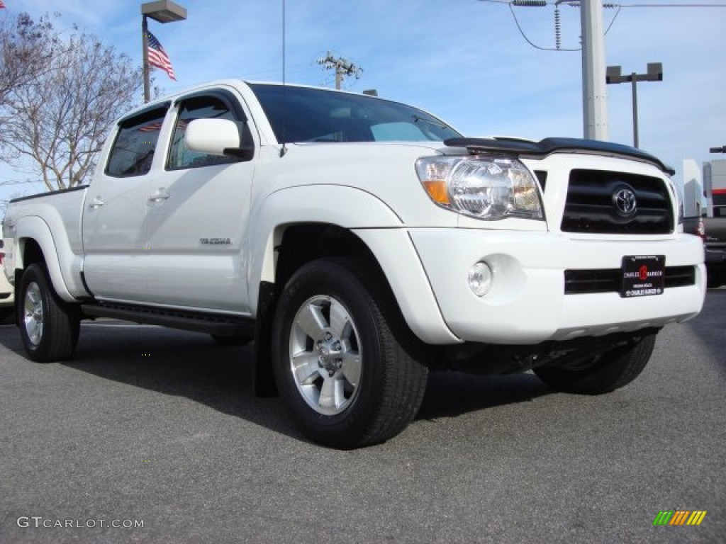 2008 Tacoma V6 PreRunner TRD Sport Double Cab - Super White / Graphite Gray photo #1