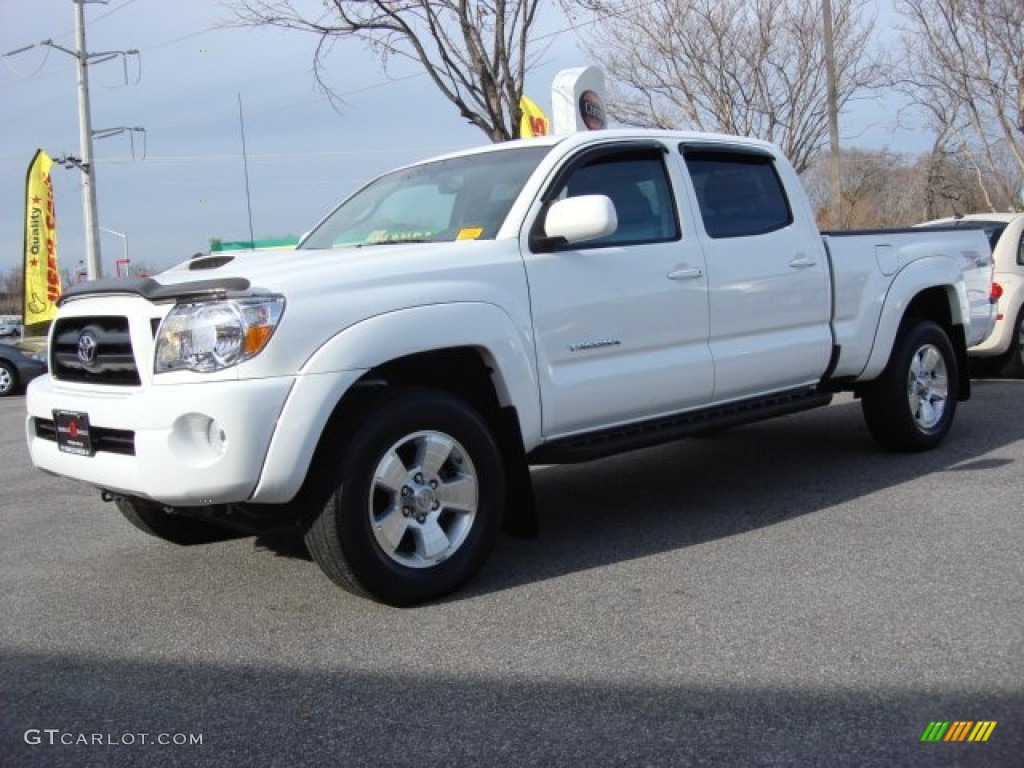 Super White 2008 Toyota Tacoma V6 PreRunner TRD Sport Double Cab Exterior Photo #58939290