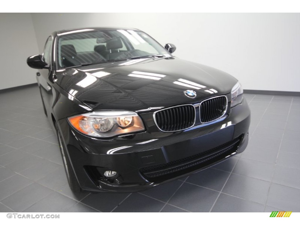 2012 1 Series 128i Coupe - Jet Black / Black photo #2