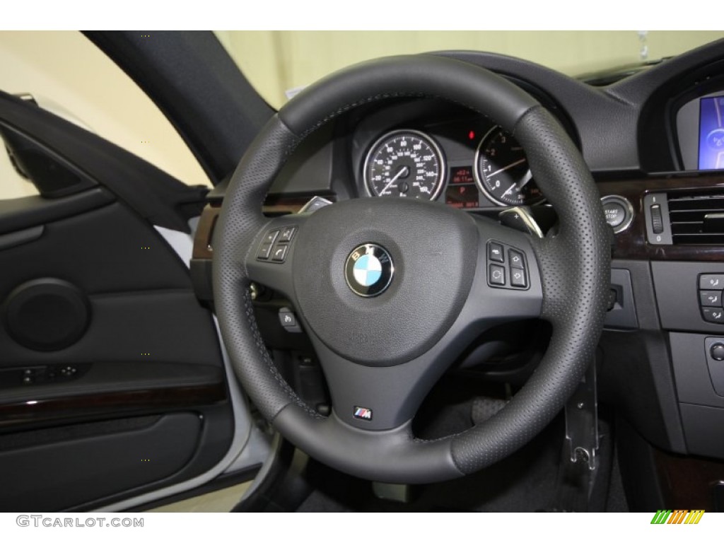2012 BMW 3 Series 335i Coupe Black Steering Wheel Photo #58942329