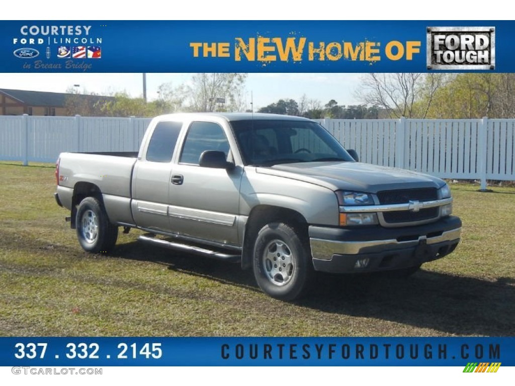 2003 Silverado 1500 LT Extended Cab 4x4 - Light Pewter Metallic / Medium Gray photo #1